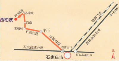 革命圣地西柏坡路线图
